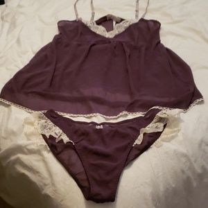 Victoria's secret lace trim baby doll set